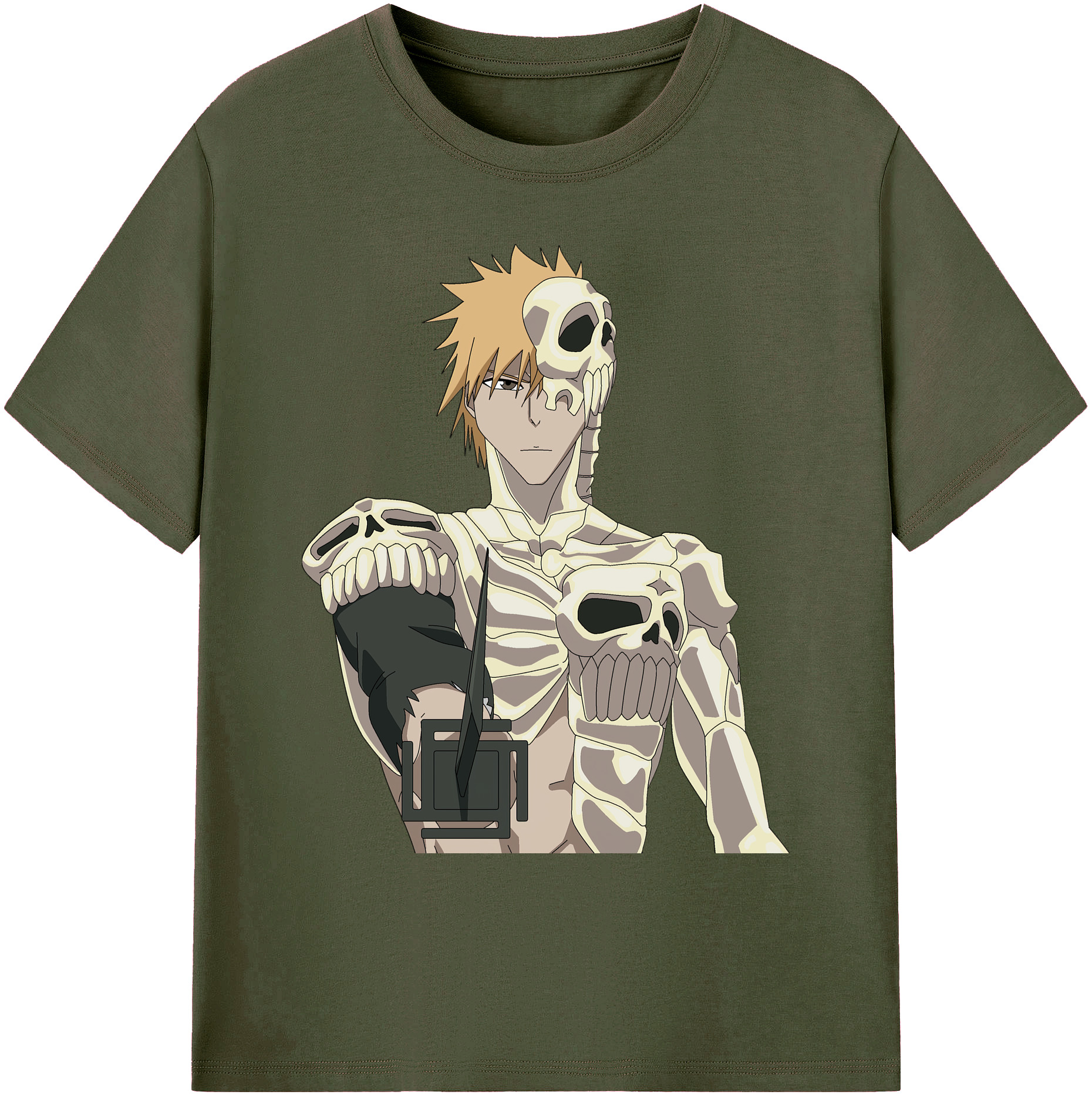 （画像用） ブリーチ 黒崎一護（くろさき いちご）BLEACH Kurosaki Ichigo 綿100％ メンズ半袖Tシャツ｜肌触りやわらか＆通気性